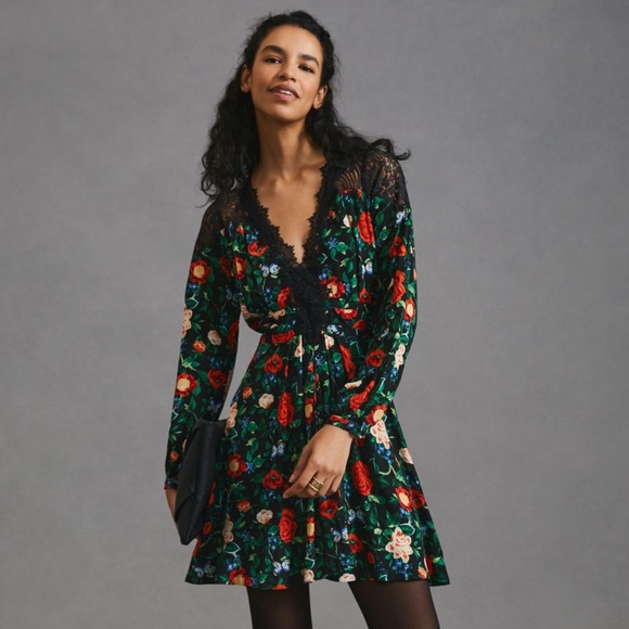 Anthropologie Dresses & Skirts - NWT Anthropologie Lacy V-Neck Mini Dress, Size 2